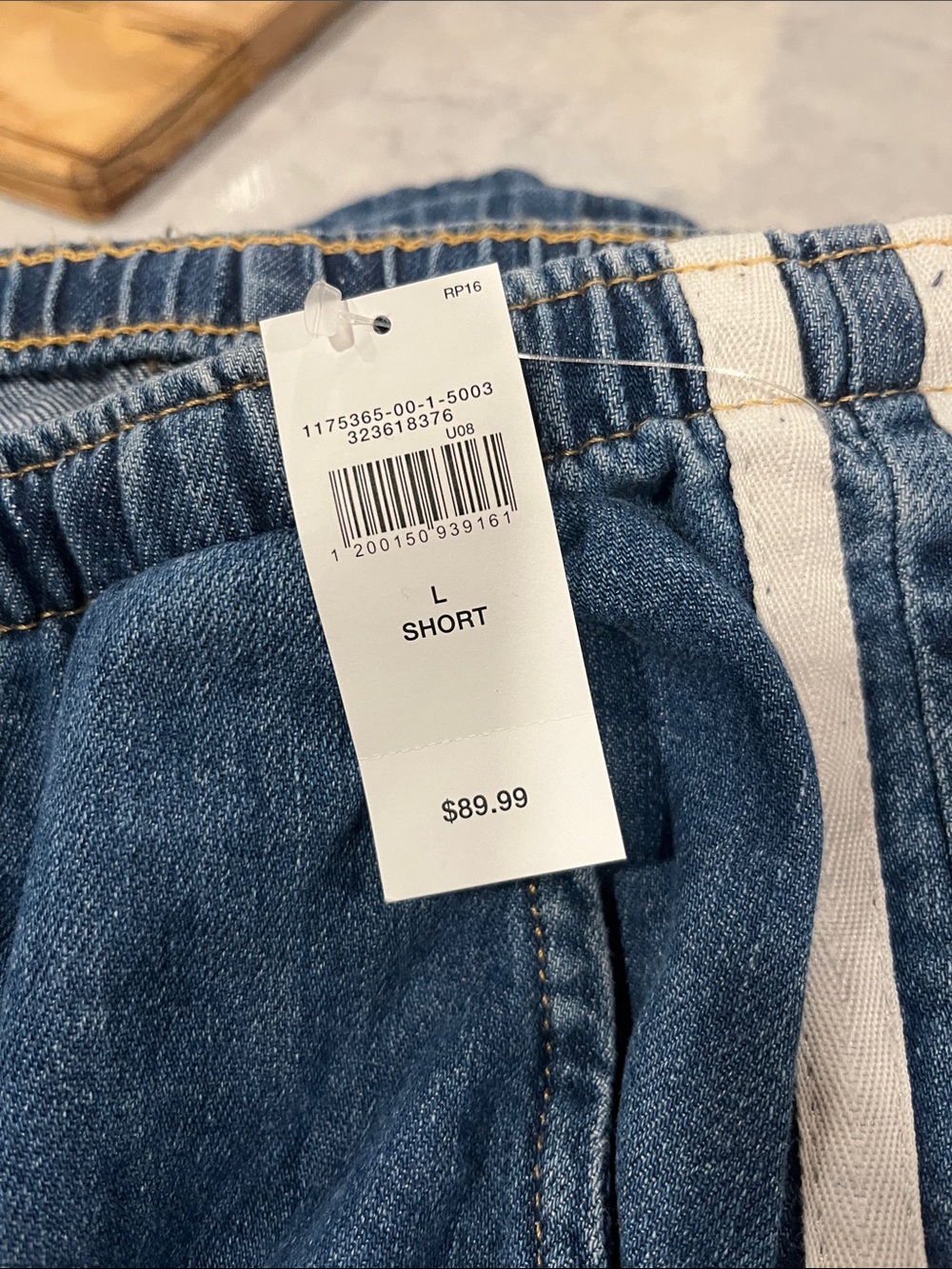 GAP Wide-Leg Denim Pants in Blue with Side Stripe - Picture 2 of 3